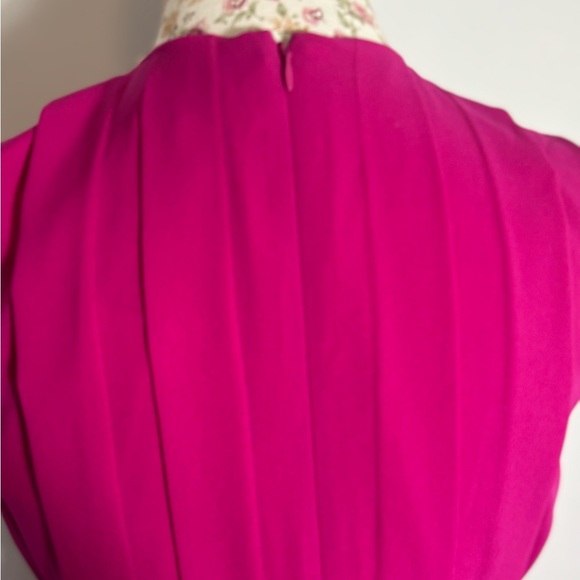 Belle Badgley Mischka Arya Fuchsia Keyhole Halter A-Line Midi Dress Size 10 NWT - Picture 8 of 11